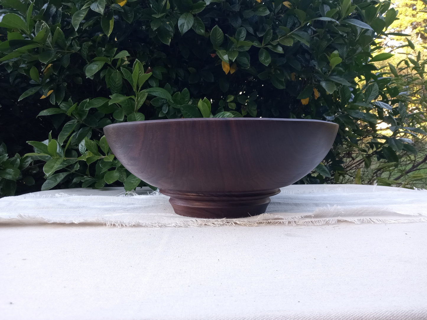 15" Black Walnut Wood Serving Bowl - Handcrafted Wooden Pedestal Bowl - Unique Handmade Decorative Centerpiece Bowl for the Table