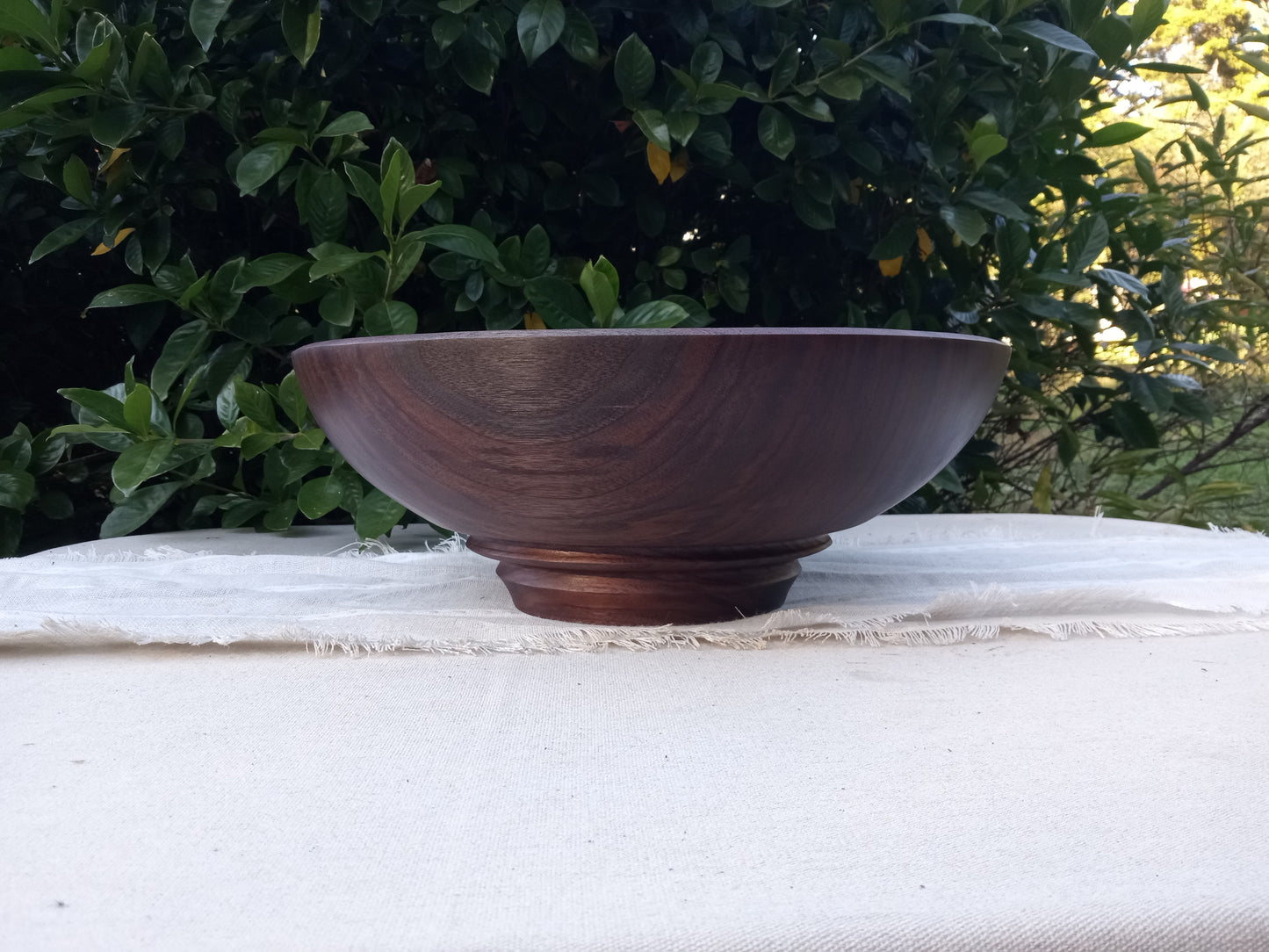 15" Black Walnut Wood Serving Bowl - Handcrafted Wooden Pedestal Bowl - Unique Handmade Decorative Centerpiece Bowl for the Table