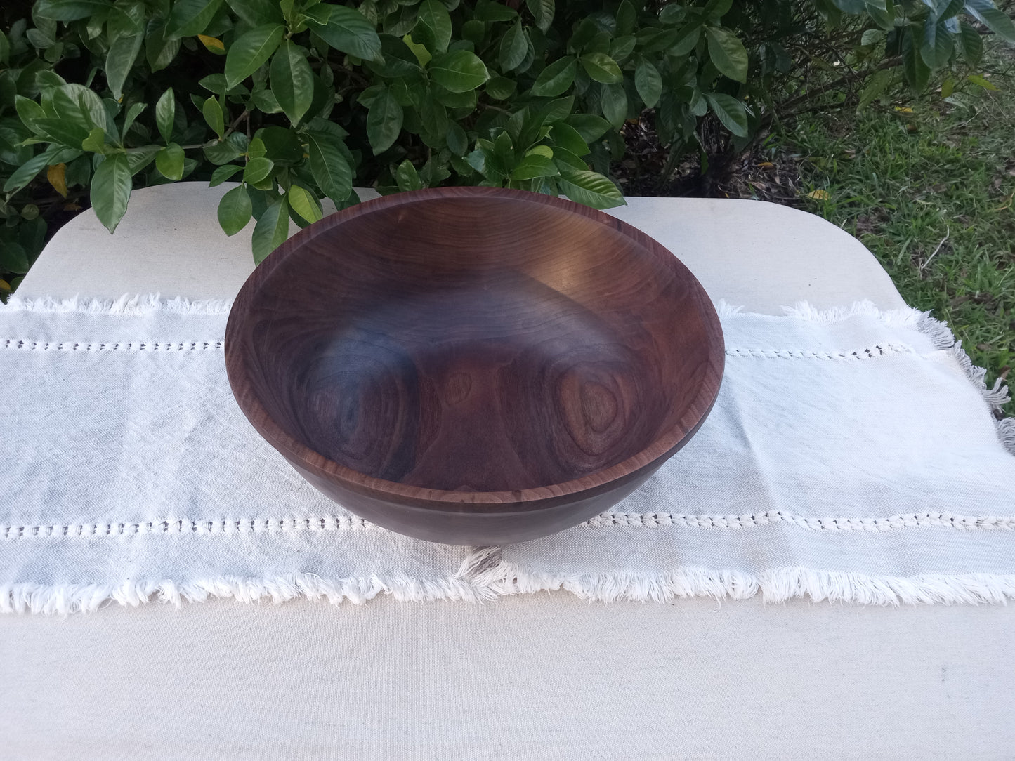 15" Black Walnut Wood Salad Bowl - Handcrafted Wooden Serving Bowl - Unique Kitchen Gifts for Women