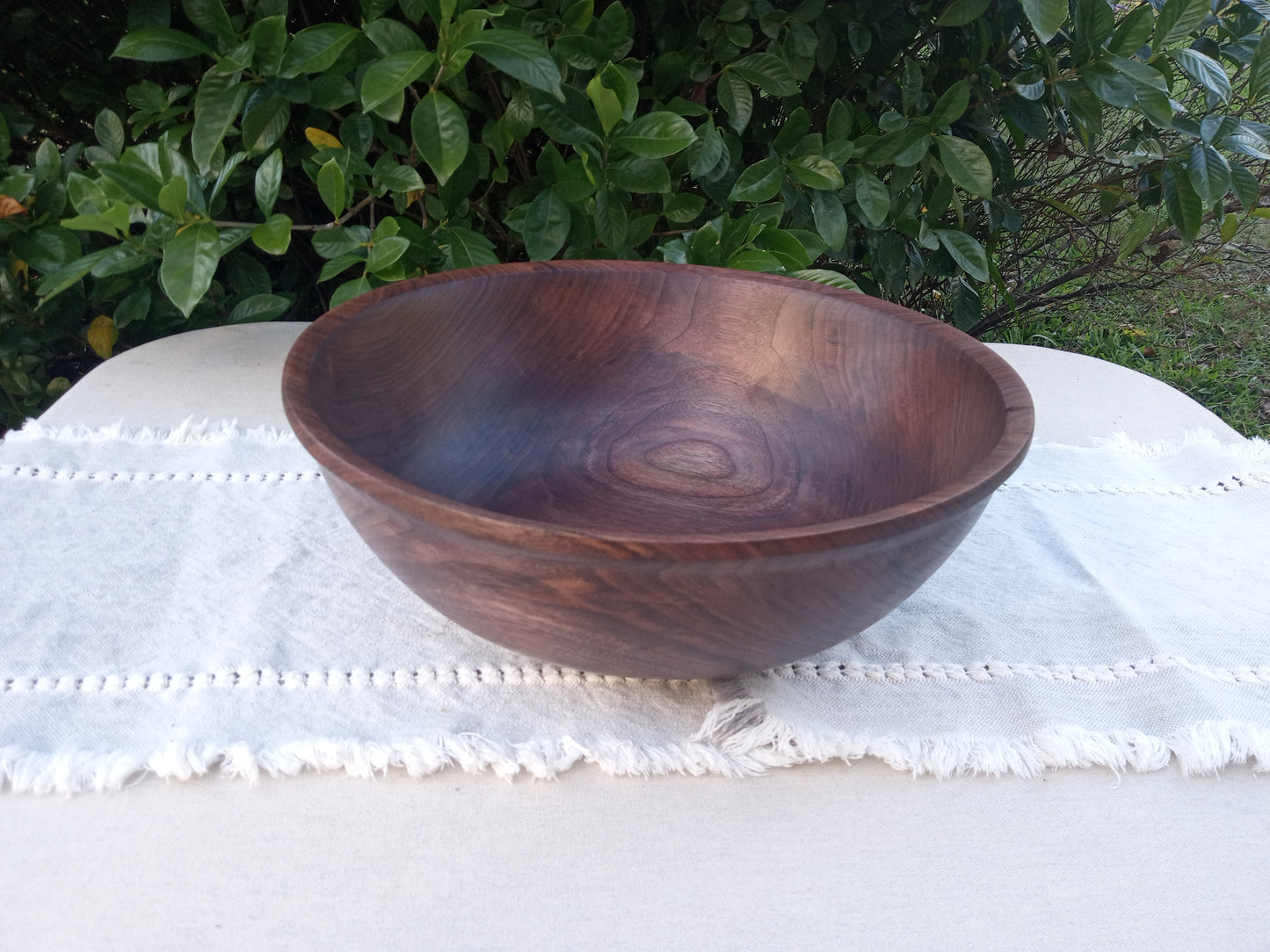 15" Black Walnut Wood Salad Bowl - Handcrafted Wooden Serving Bowl - Unique Kitchen Gifts for Women