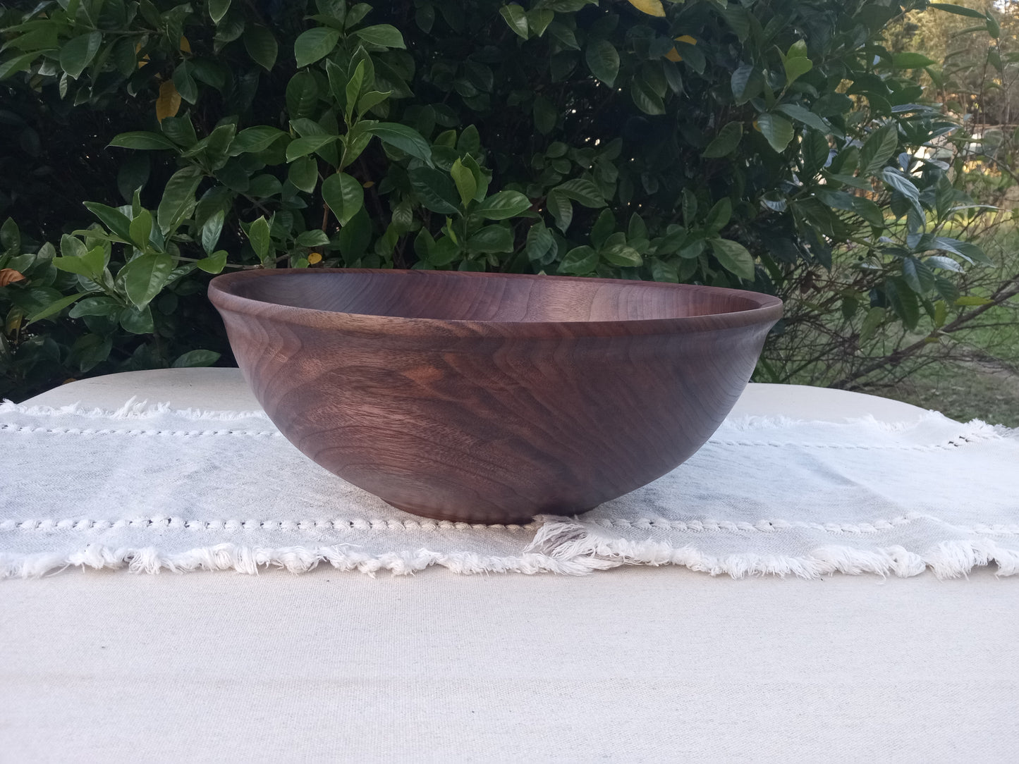 15" Black Walnut Wood Salad Bowl - Handcrafted Wooden Serving Bowl - Unique Kitchen Gifts for Women