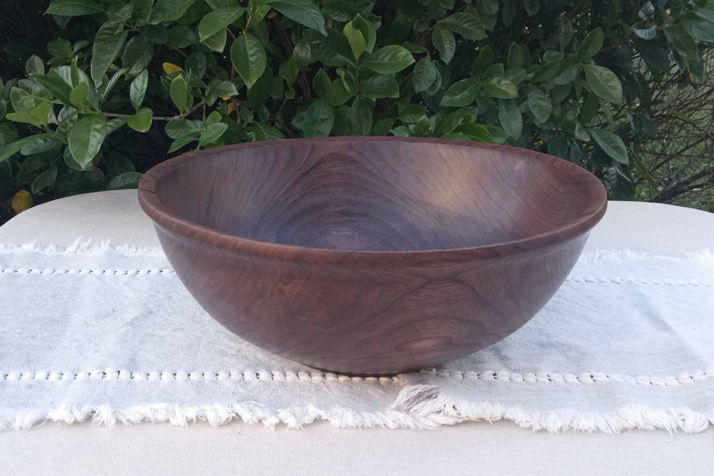 15" Black Walnut Wood Salad Bowl - Handcrafted Wooden Serving Bowl - Unique Kitchen Gifts for Women