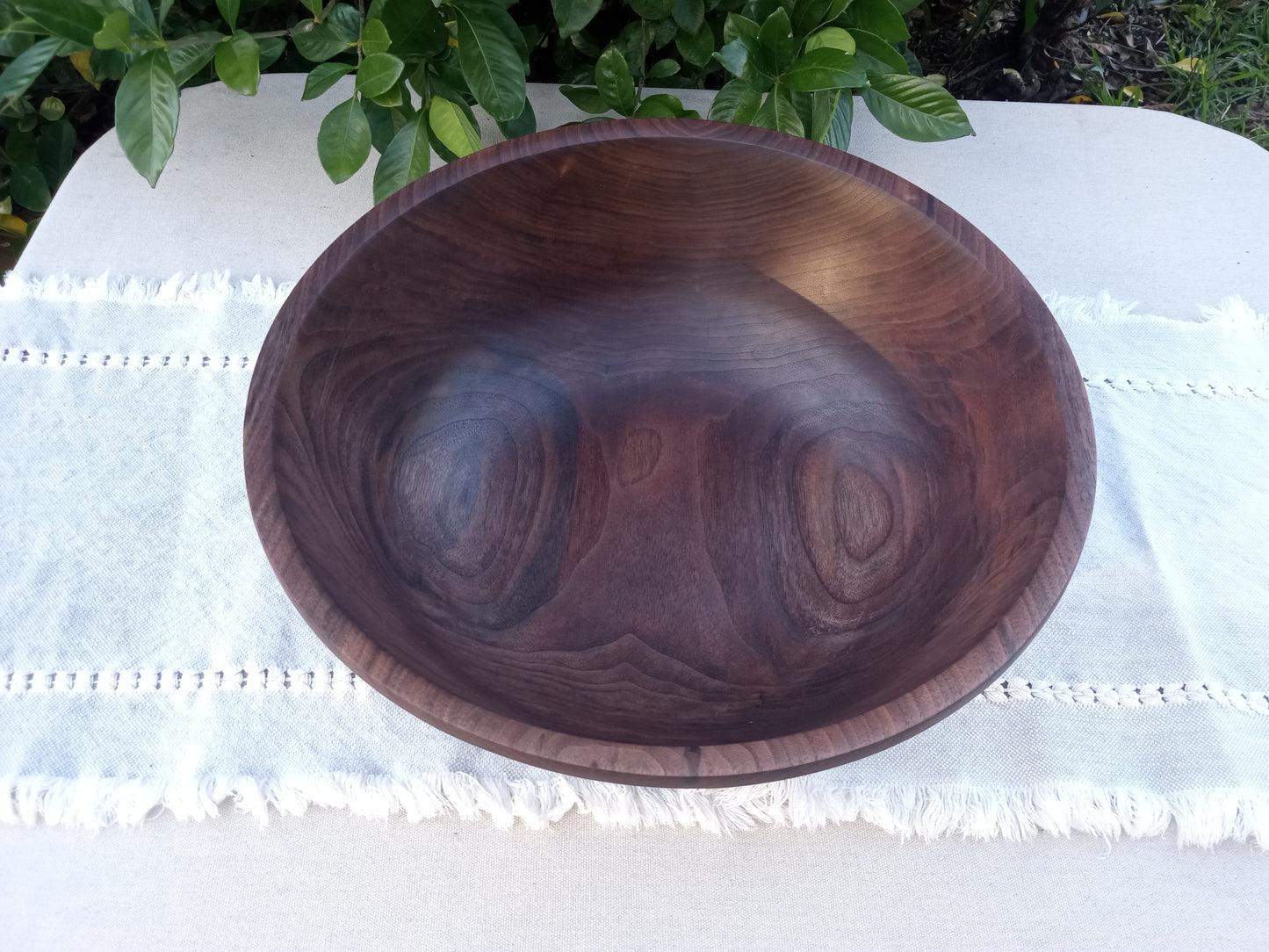 15" Black Walnut Wood Salad Bowl - Handcrafted Wooden Serving Bowl - Unique Kitchen Gifts for Women