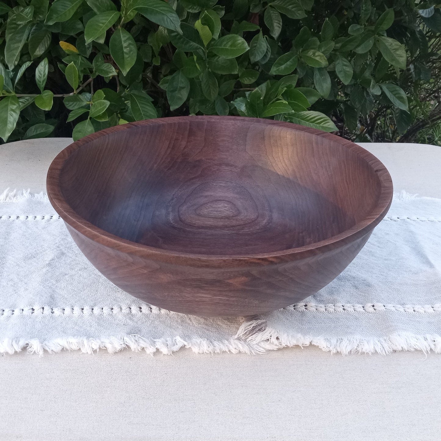 15" Black Walnut Wood Salad Bowl - Handcrafted Wooden Serving Bowl - Unique Kitchen Gifts for Women