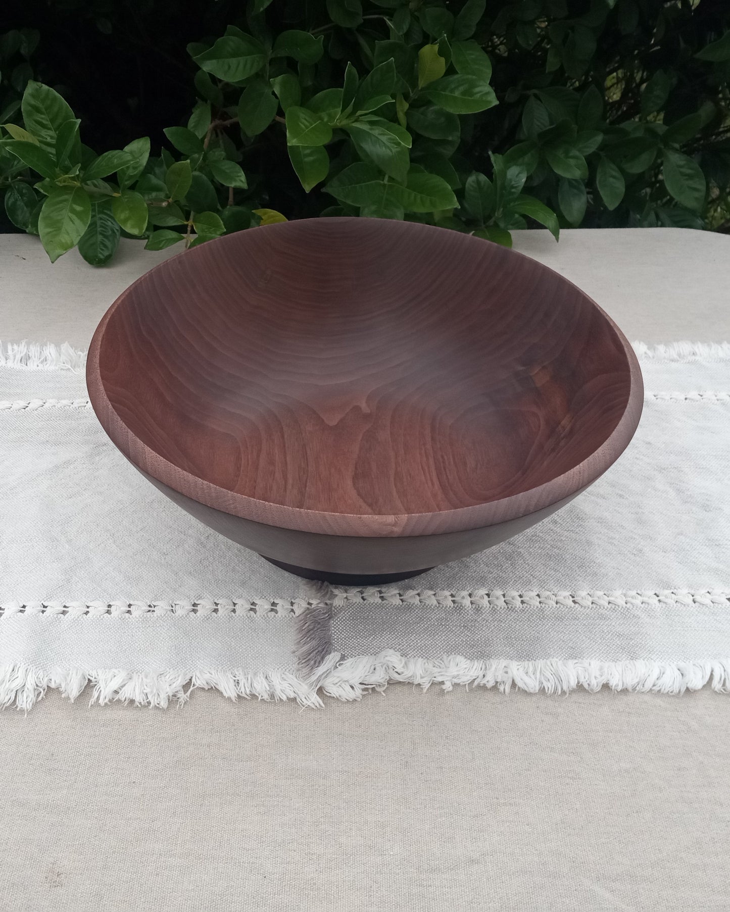 14" Black Walnut Wood Salad Bowl - Large Handcrafted Wooden Serving Bowl - Wood Gifts for Couples