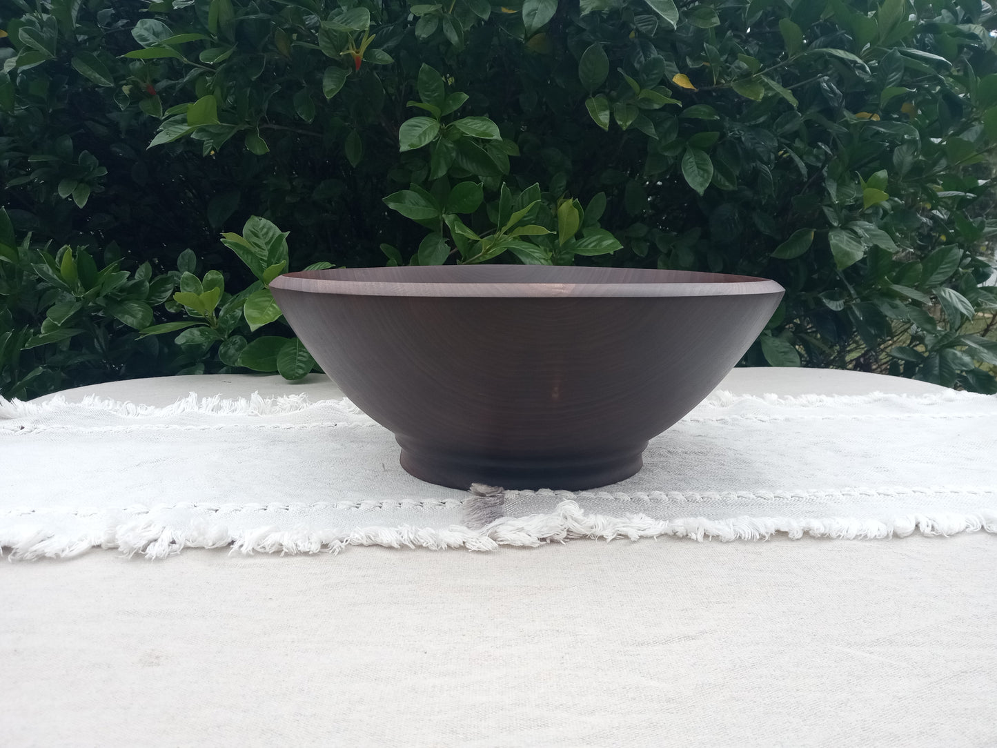 14" Black Walnut Wood Salad Bowl - Large Handcrafted Wooden Serving Bowl - Wood Gifts for Couples