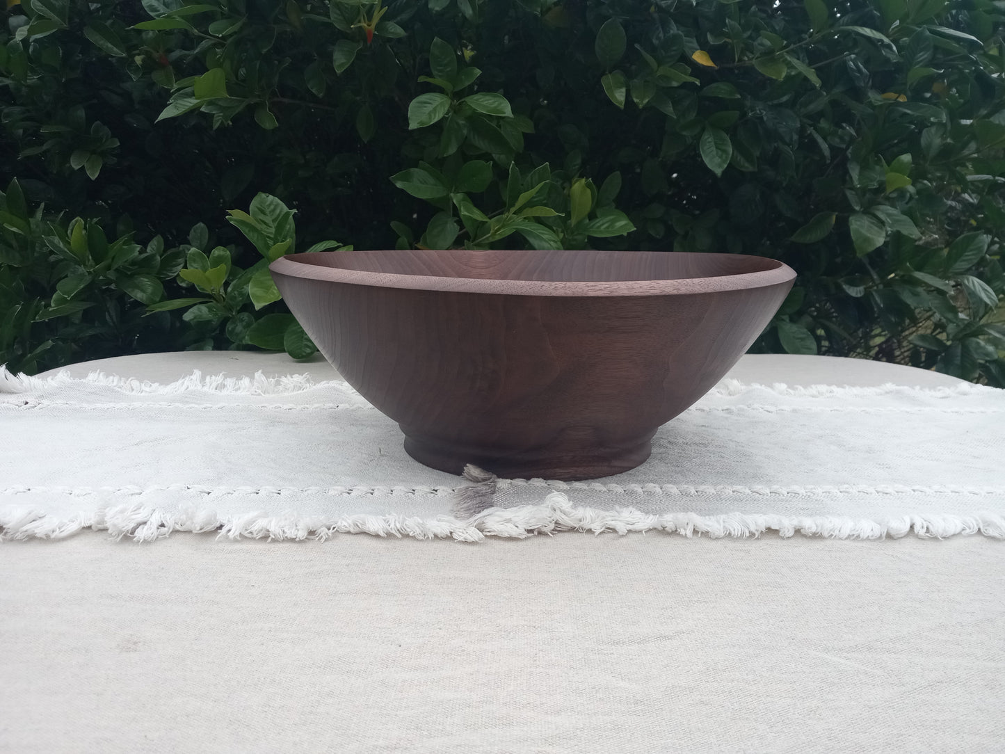 14" Black Walnut Wood Salad Bowl - Large Handcrafted Wooden Serving Bowl - Wood Gifts for Couples