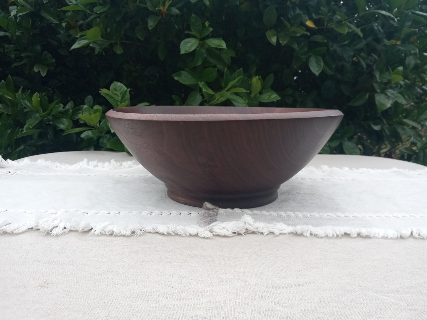 14" Black Walnut Wood Salad Bowl - Large Handcrafted Wooden Serving Bowl - Wood Gifts for Couples