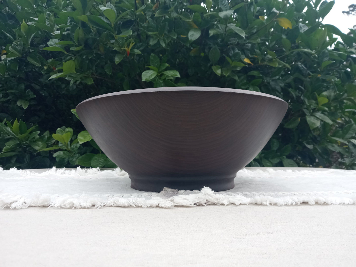 14" Black Walnut Wood Salad Bowl - Large Handcrafted Wooden Serving Bowl - Wood Gifts for Couples