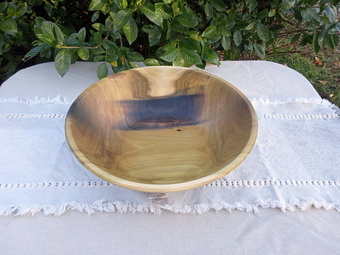 Large 15" Wood Salad Bowl - Handmade Tulip Tree Serving Bowl - Food Safe Wooden Bowl - Kitchen Gifts for Her