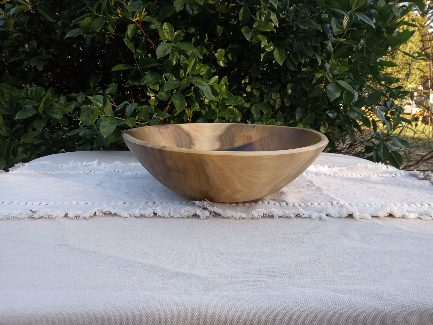 Large 15" Wood Salad Bowl - Handmade Tulip Tree Serving Bowl - Food Safe Wooden Bowl - Kitchen Gifts for Her