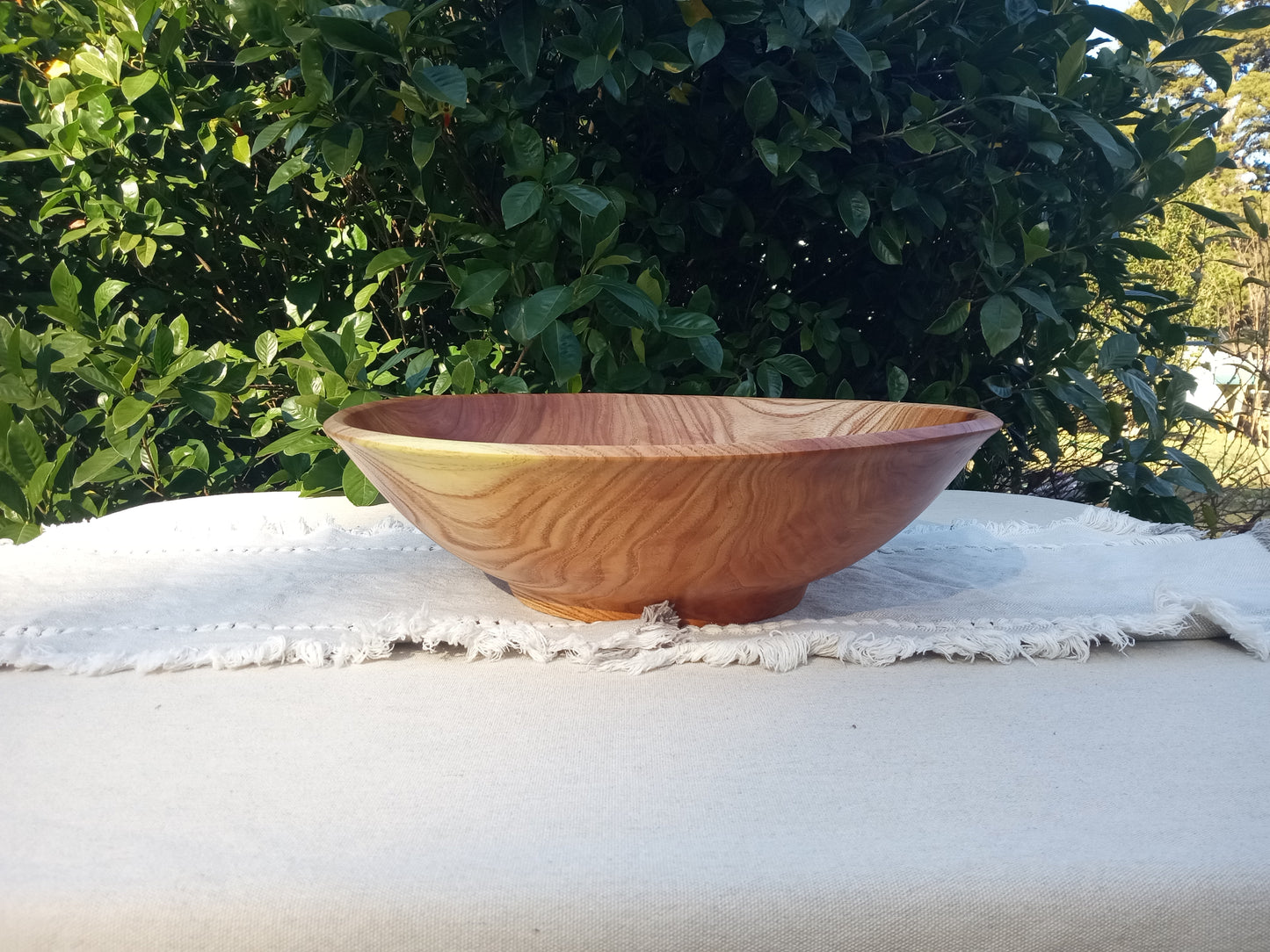 Large 17" Handmade Wooden Salad Bowl - Food Safe Turned Wood Serving Bowl - Unique Handcrafted Gifts for Her