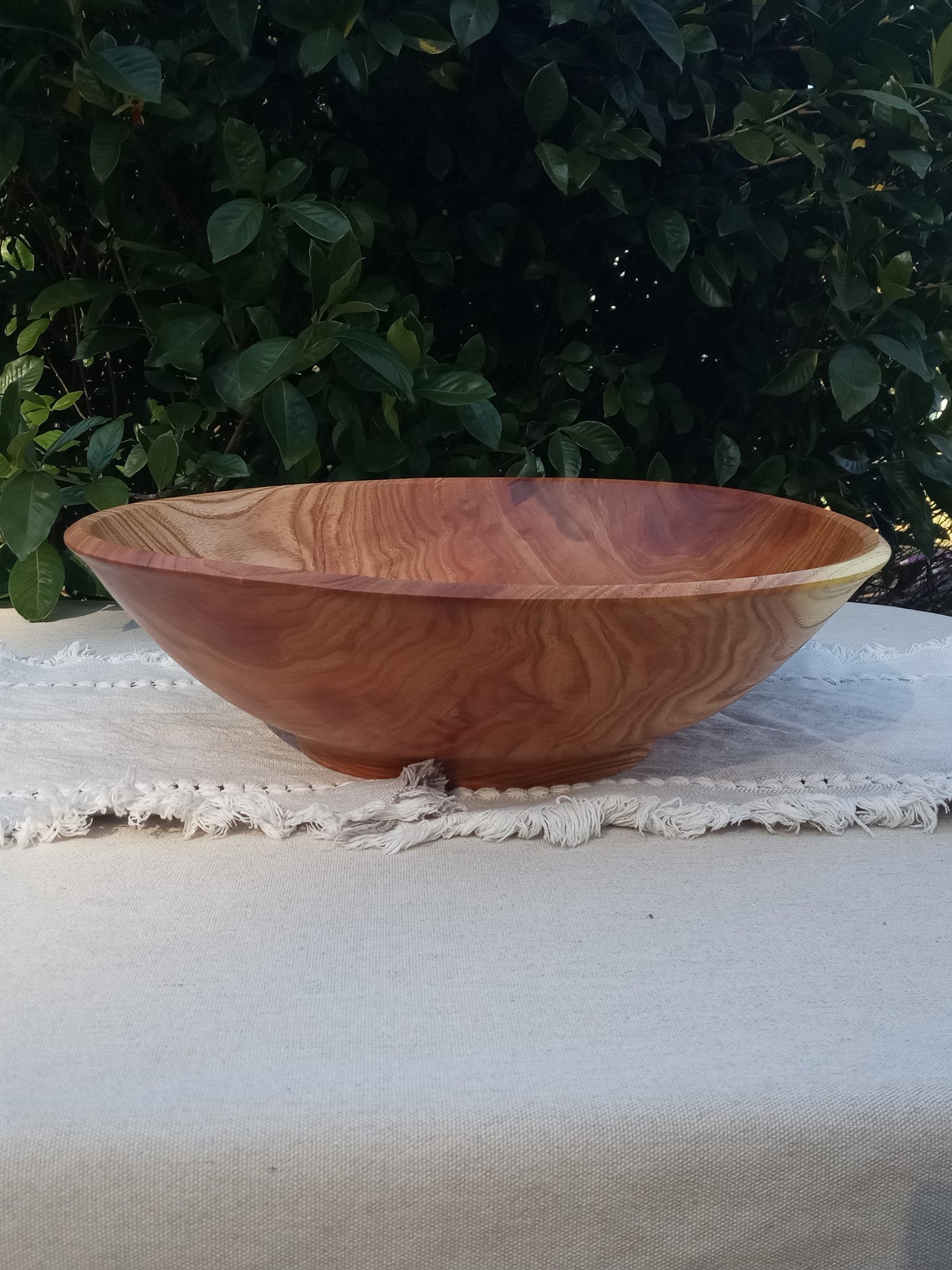 Large 17" Handmade Wooden Salad Bowl - Food Safe Turned Wood Serving Bowl - Unique Handcrafted Gifts for Her