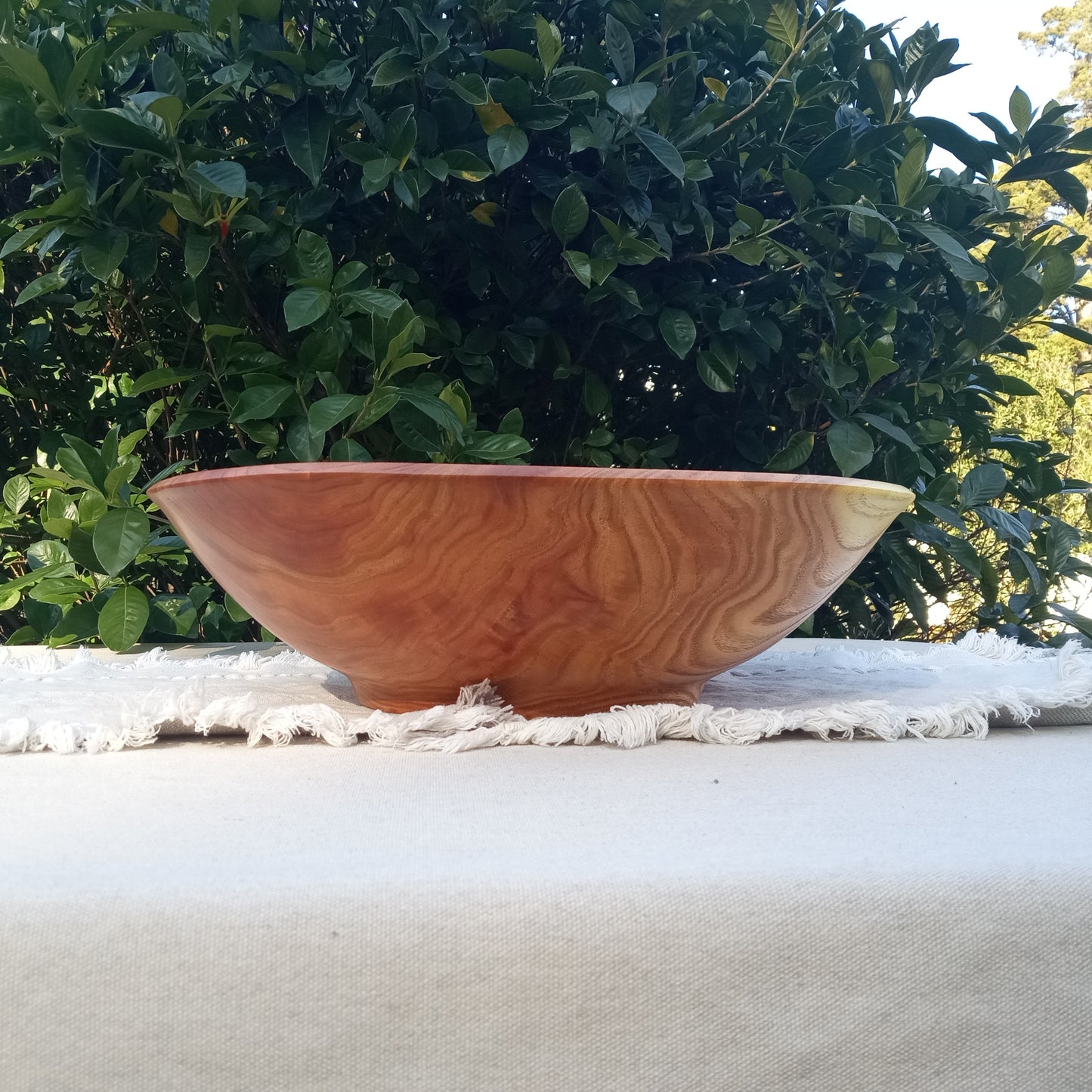 Large 17" Handmade Wooden Salad Bowl - Food Safe Turned Wood Serving Bowl - Unique Handcrafted Gifts for Her