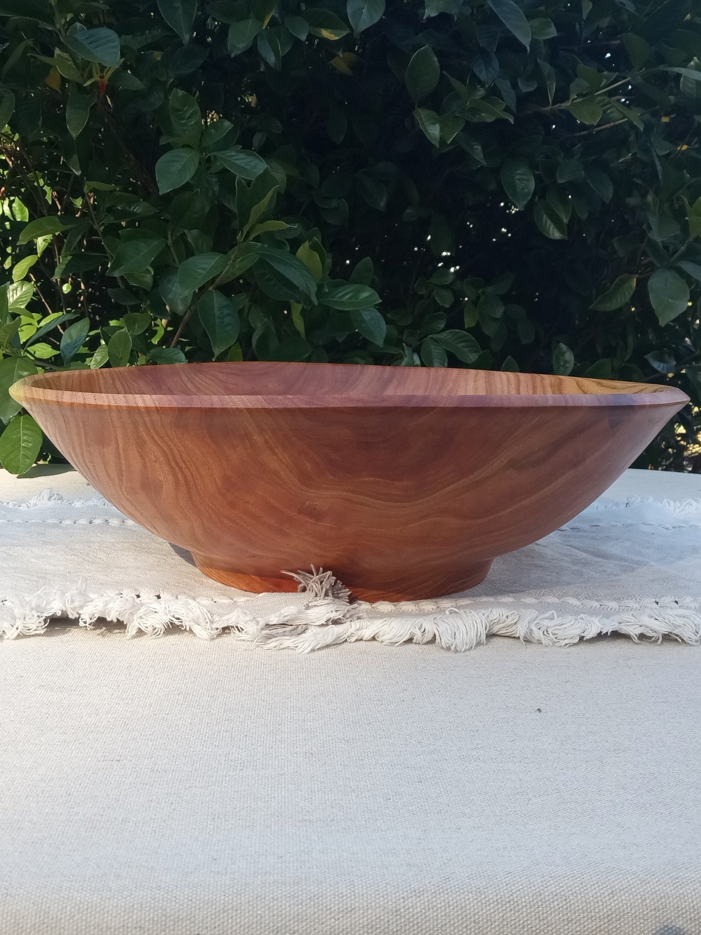 Large 17" Handmade Wooden Salad Bowl - Food Safe Turned Wood Serving Bowl - Unique Handcrafted Gifts for Her