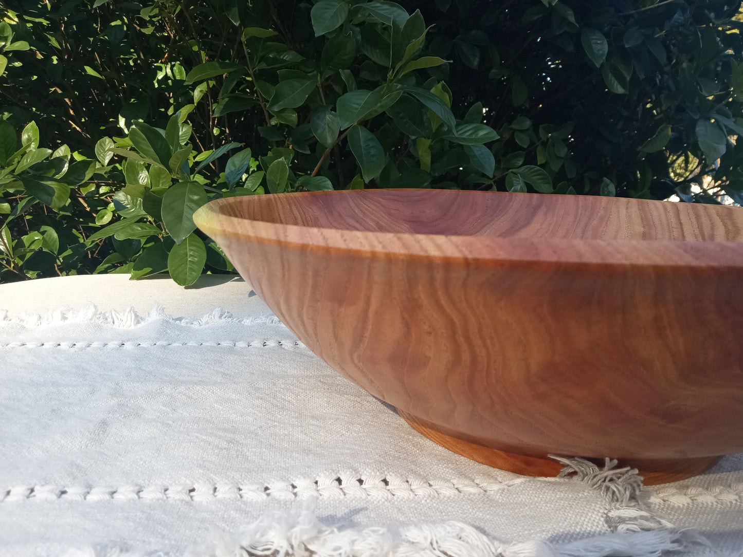 Large 17" Handmade Wooden Salad Bowl - Food Safe Turned Wood Serving Bowl - Unique Handcrafted Gifts for Her