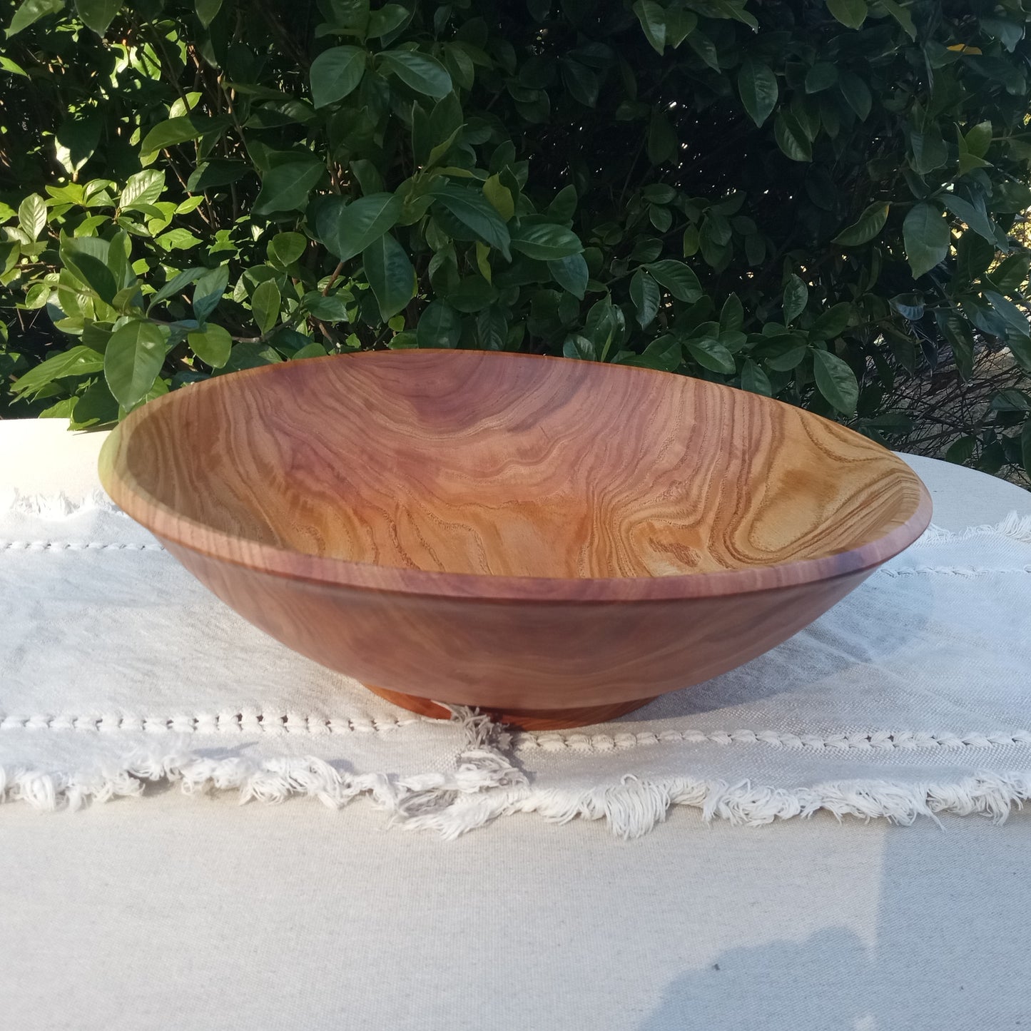 Large 17" Handmade Wooden Salad Bowl - Food Safe Turned Wood Serving Bowl - Unique Handcrafted Gifts for Her