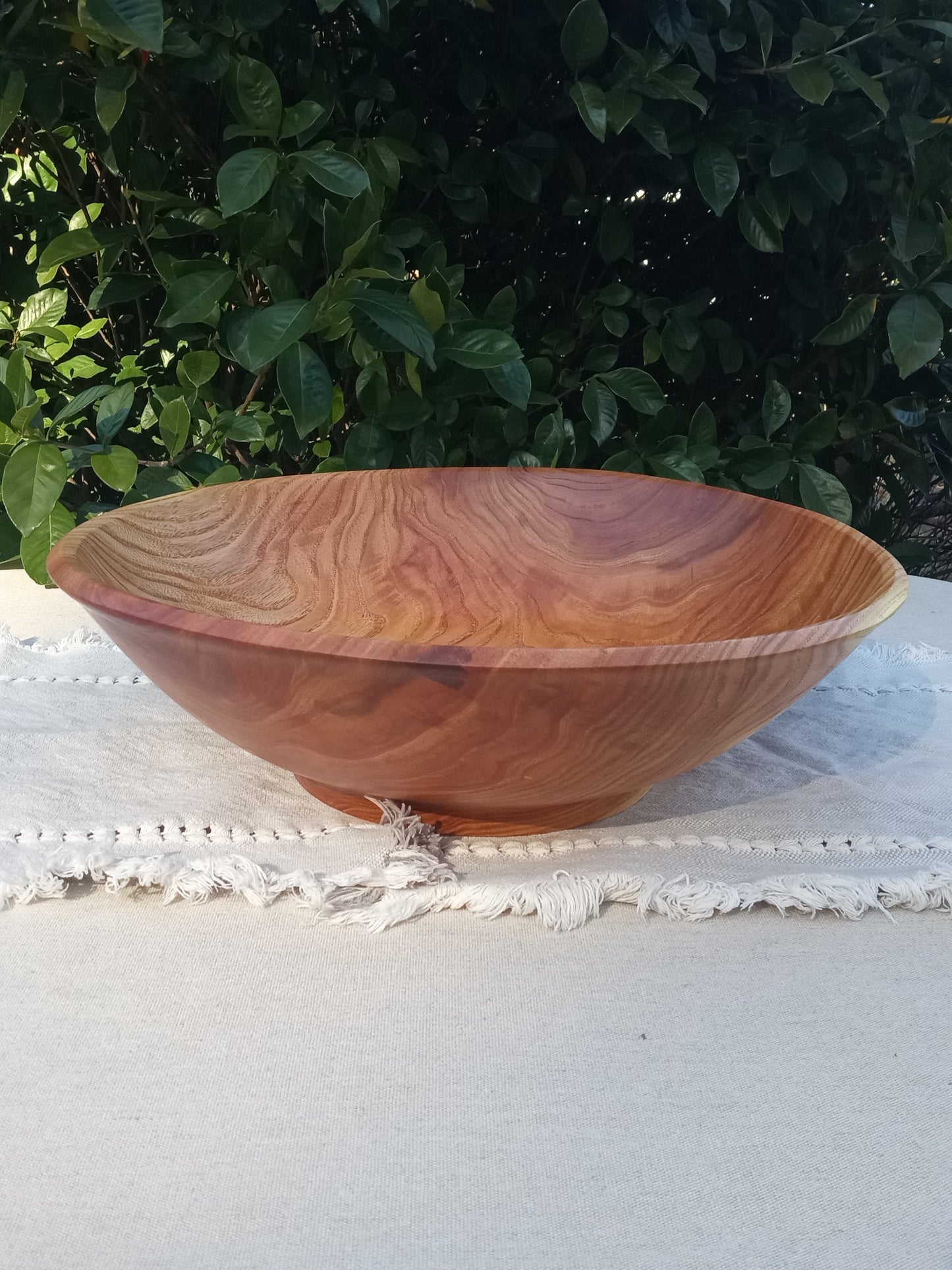 Large 17" Handmade Wooden Salad Bowl - Food Safe Turned Wood Serving Bowl - Unique Handcrafted Gifts for Her