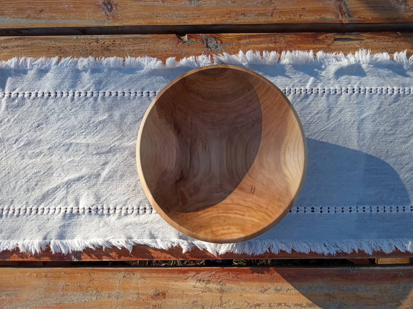 11" Handmade Wooden Salad Bowl - Elm Wood Bowl - Solid Wooden 2 Serving Salad Bowl - Gift for Her