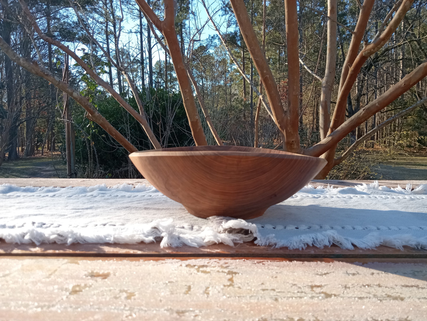 11" Handmade Wooden Salad Bowl - Elm Wood Bowl - Solid Wooden 2 Serving Salad Bowl - Gift for Her