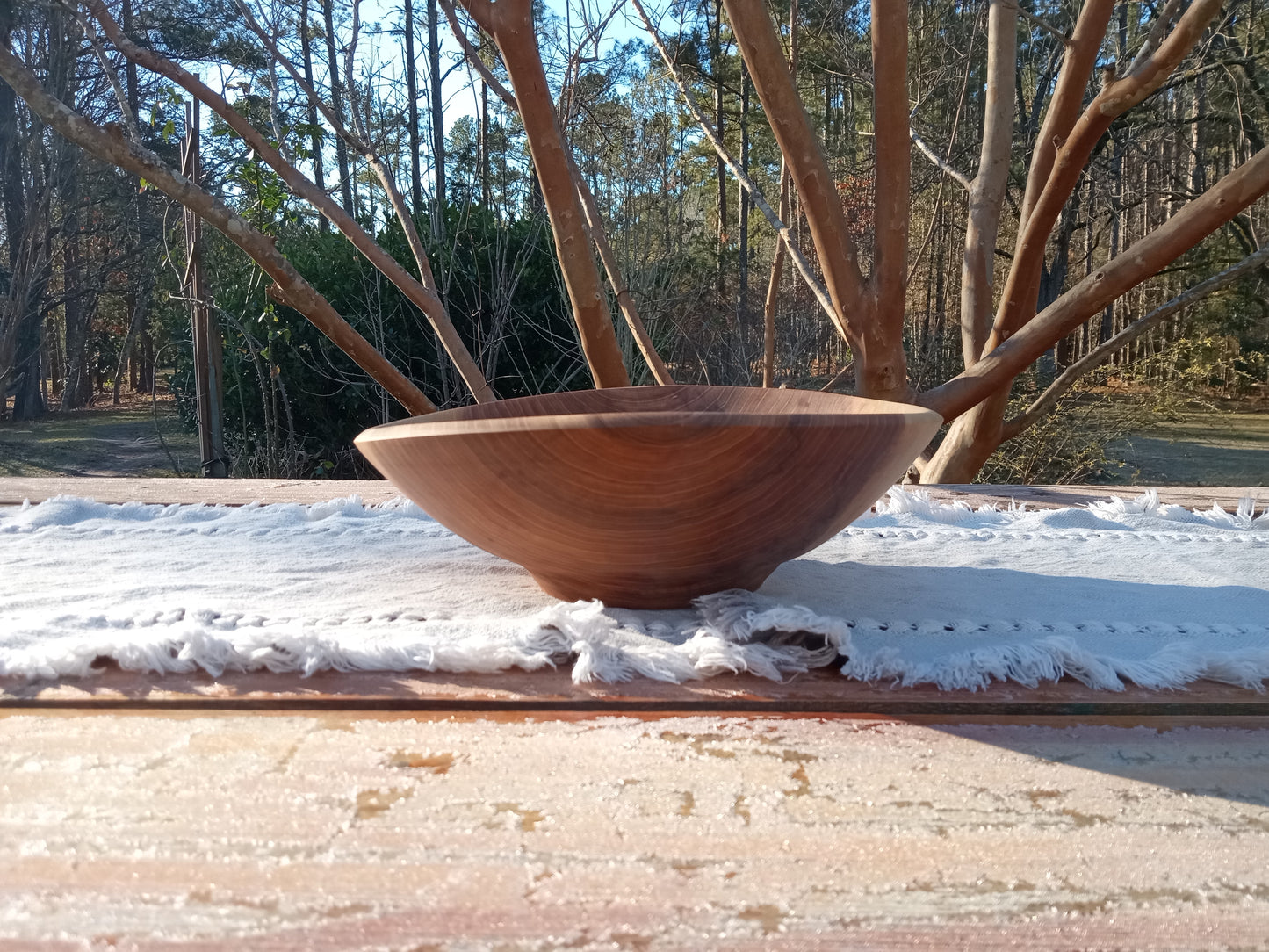 11" Handmade Wooden Salad Bowl - Elm Wood Bowl - Solid Wooden 2 Serving Salad Bowl - Gift for Her