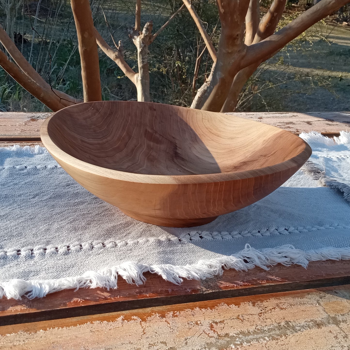 11" Handmade Wooden Salad Bowl - Elm Wood Bowl - Solid Wooden 2 Serving Salad Bowl - Gift for Her