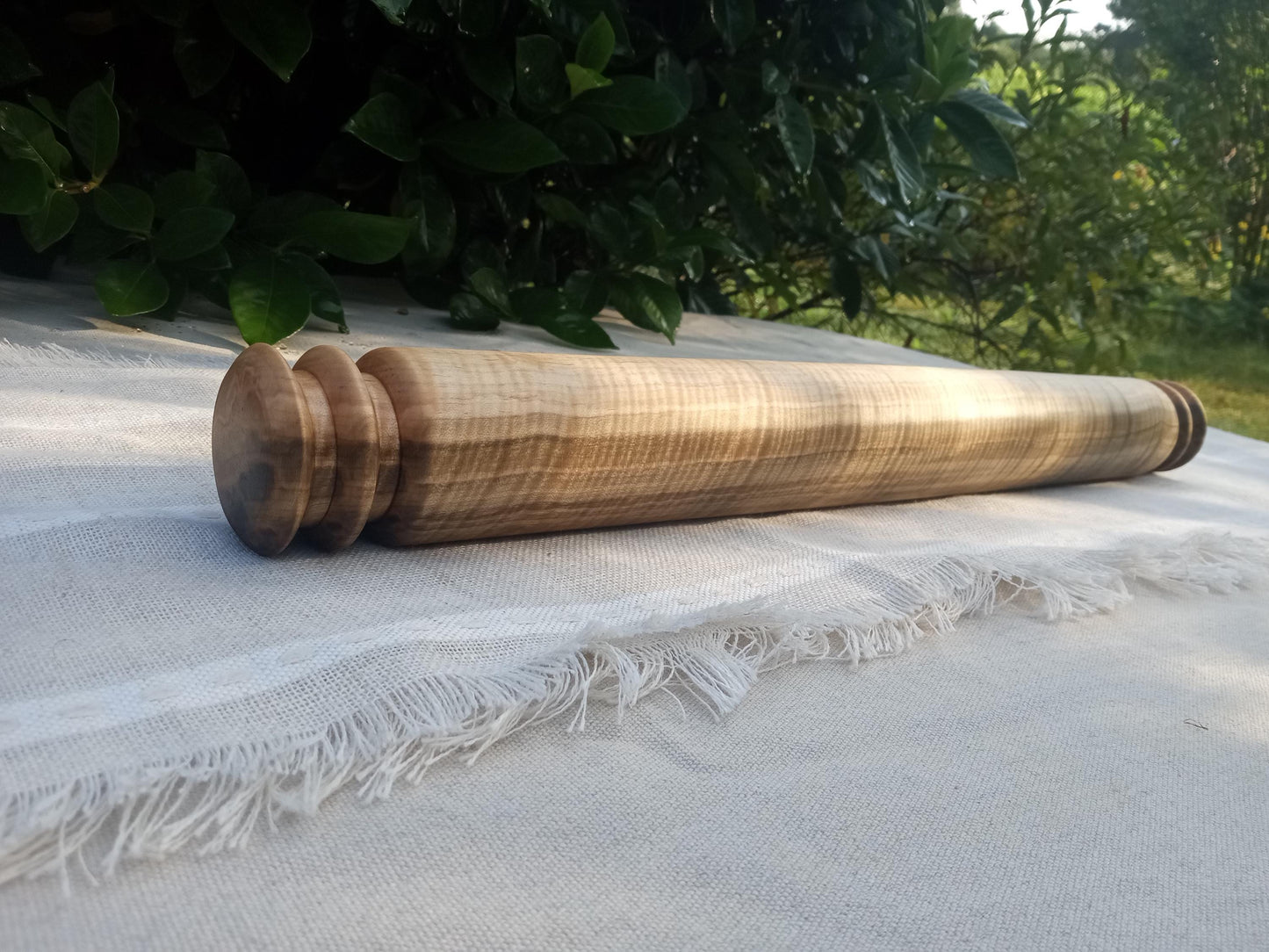 Wooden Rolling Pin Turned from Highly Figured Curly Maple Wood - Chef Gifts - For the Baker - Functional Kitchen Wall Decor - Farmhouse