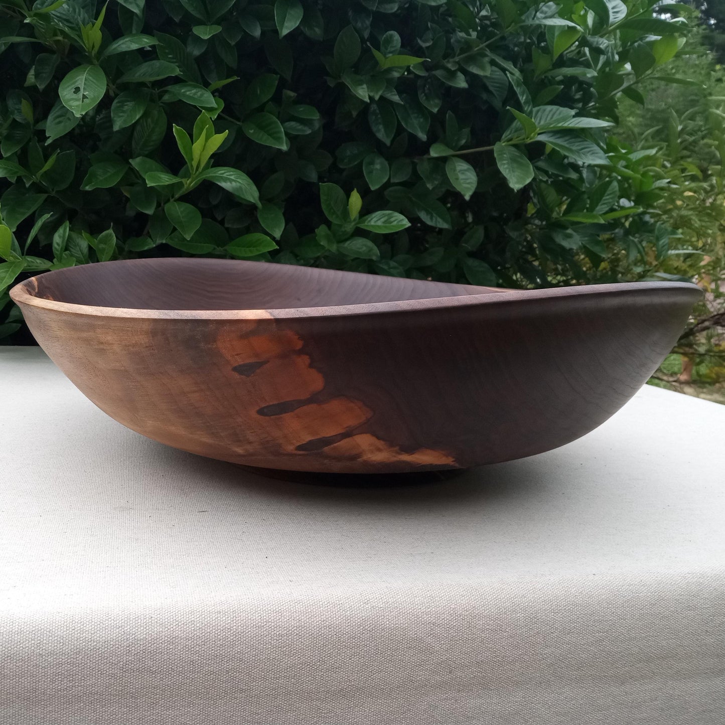 Extra-Large 20" Black Walnut Wood Salad Bowl - Unique Handmade Wooden Serving Bowl - Rare Turned Wood Centerpiece - Oversized OOAK Wood Bowl