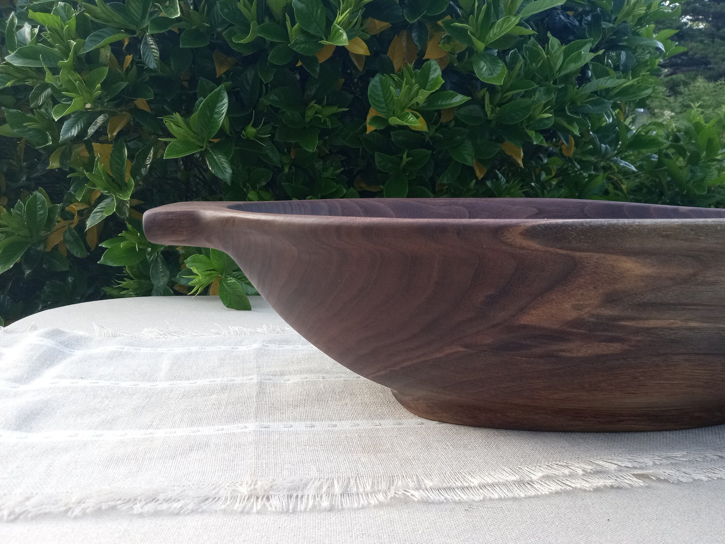 Handcrafted Wooden Dough Bowl - 23" Colonial Style Black Walnut Wood Bread Bowl - Wooden Serving Bowl - Wood Centerpiece for the Table