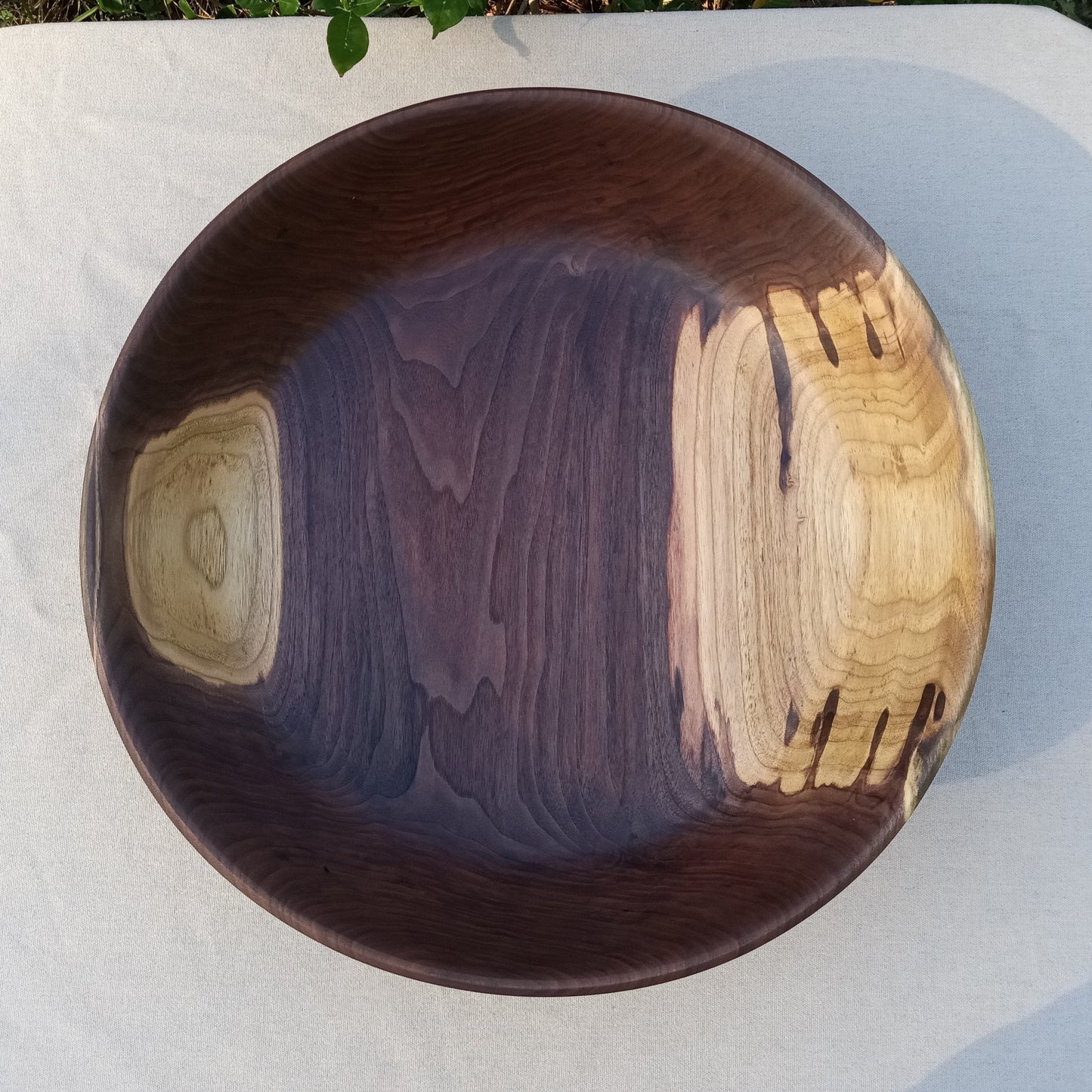 Extra-Large 20" Black Walnut Wood Salad Bowl - Unique Handmade Wooden Serving Bowl - Rare Turned Wood Centerpiece - Oversized OOAK Wood Bowl