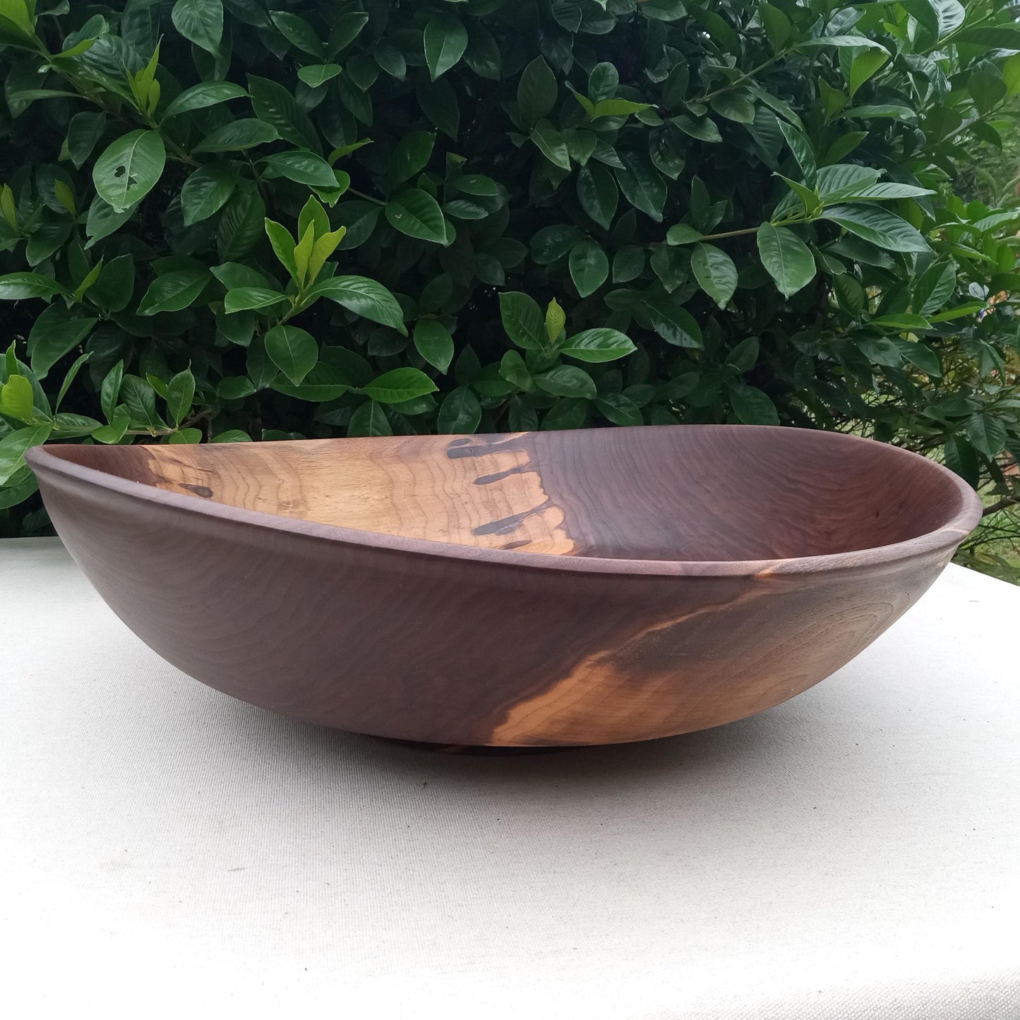 Extra-Large 20" Black Walnut Wood Salad Bowl - Unique Handmade Wooden Serving Bowl - Rare Turned Wood Centerpiece - Oversized OOAK Wood Bowl