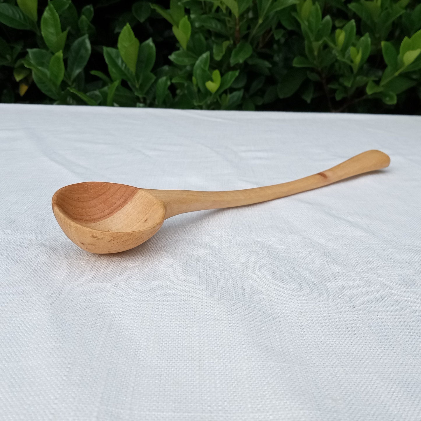 Pecan Wood Spoon - Small Wooden Serving Scoop - Handmade Spoon with Curved Handle - Kitchen Utensils - Serve Ware Gift for the Cook under 30