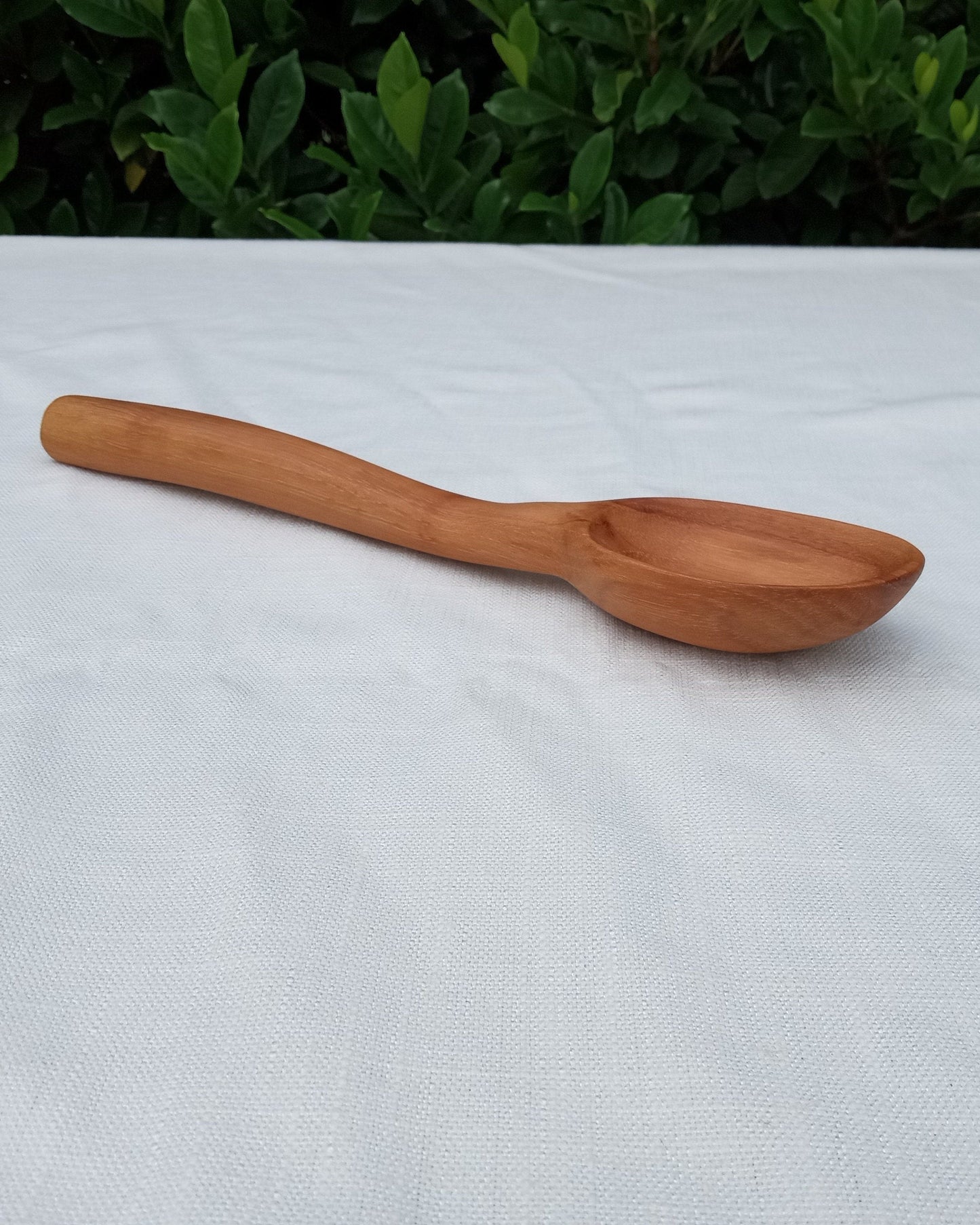 Hand Carved Wooden Mixing Spoon - Stout Curvy Handled Serving Spoon - Unique Handmade Gifts for the Chef - OOAK Decorative Kitchen Essential