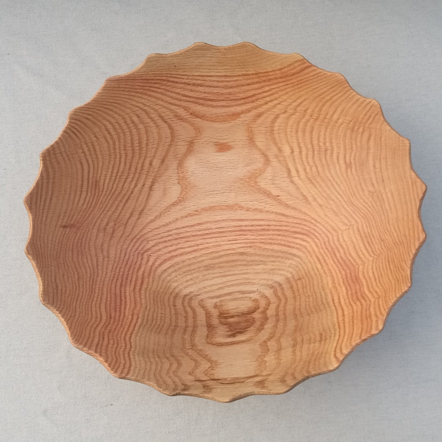 Large Handmade Oak Wood Bowl - Turned Wood Salad Bowl - Wood Centerpiece for the Table - Natural Dining Room Decor - 18" Salad Serving Bowl