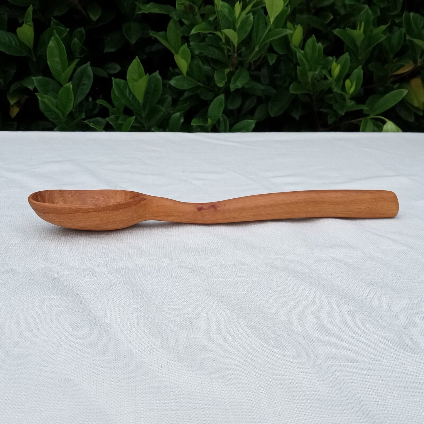 Hand Carved Wooden Mixing Spoon - Stout Curvy Handled Serving Spoon - Unique Handmade Gifts for the Chef - OOAK Decorative Kitchen Essential