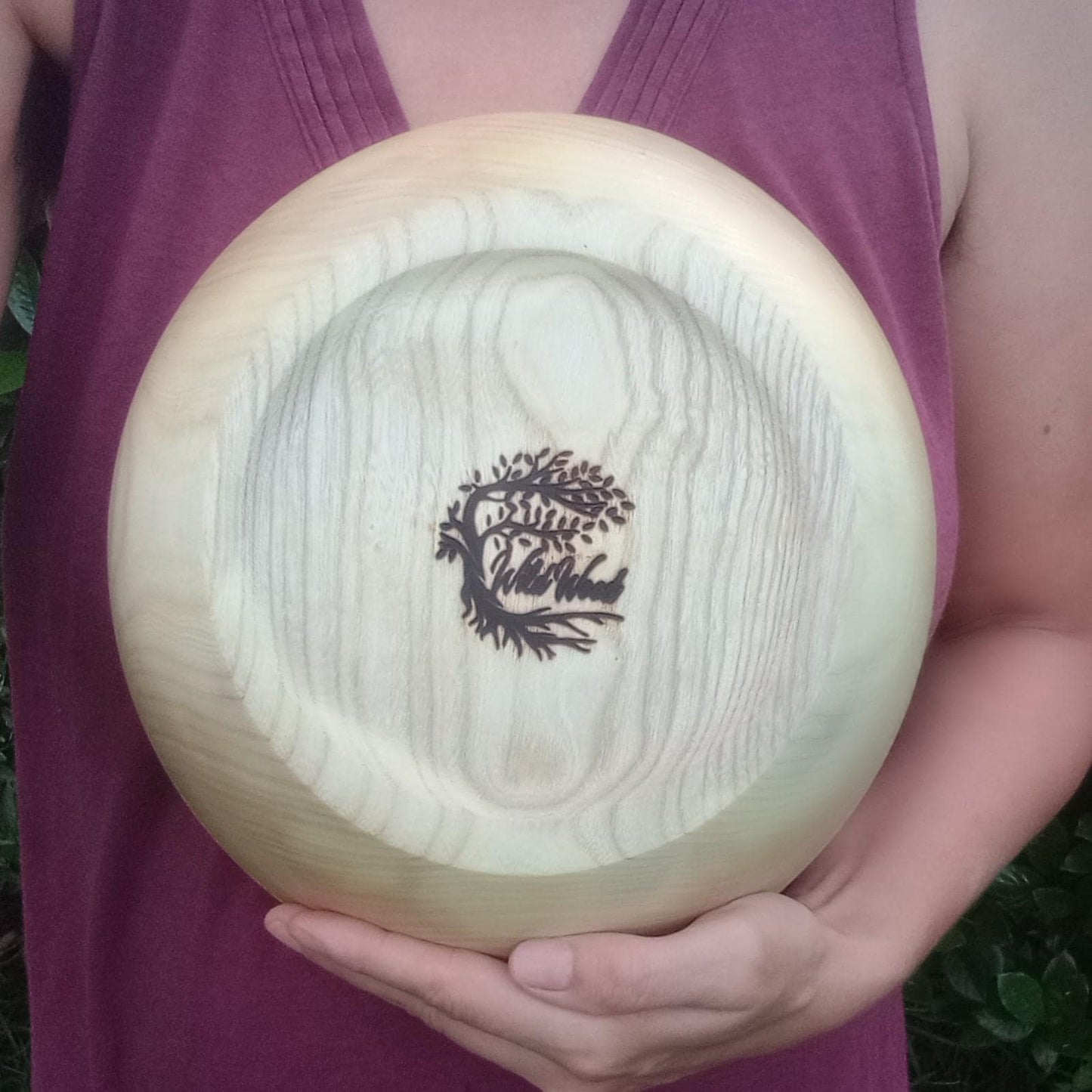 Turned Hackberry Wood Salad Bowl - 10" Handcrafted Wooden Bowl - Wood Kitchen Decor - Unique Wedding Gifts - Housewarming Gift for Couple