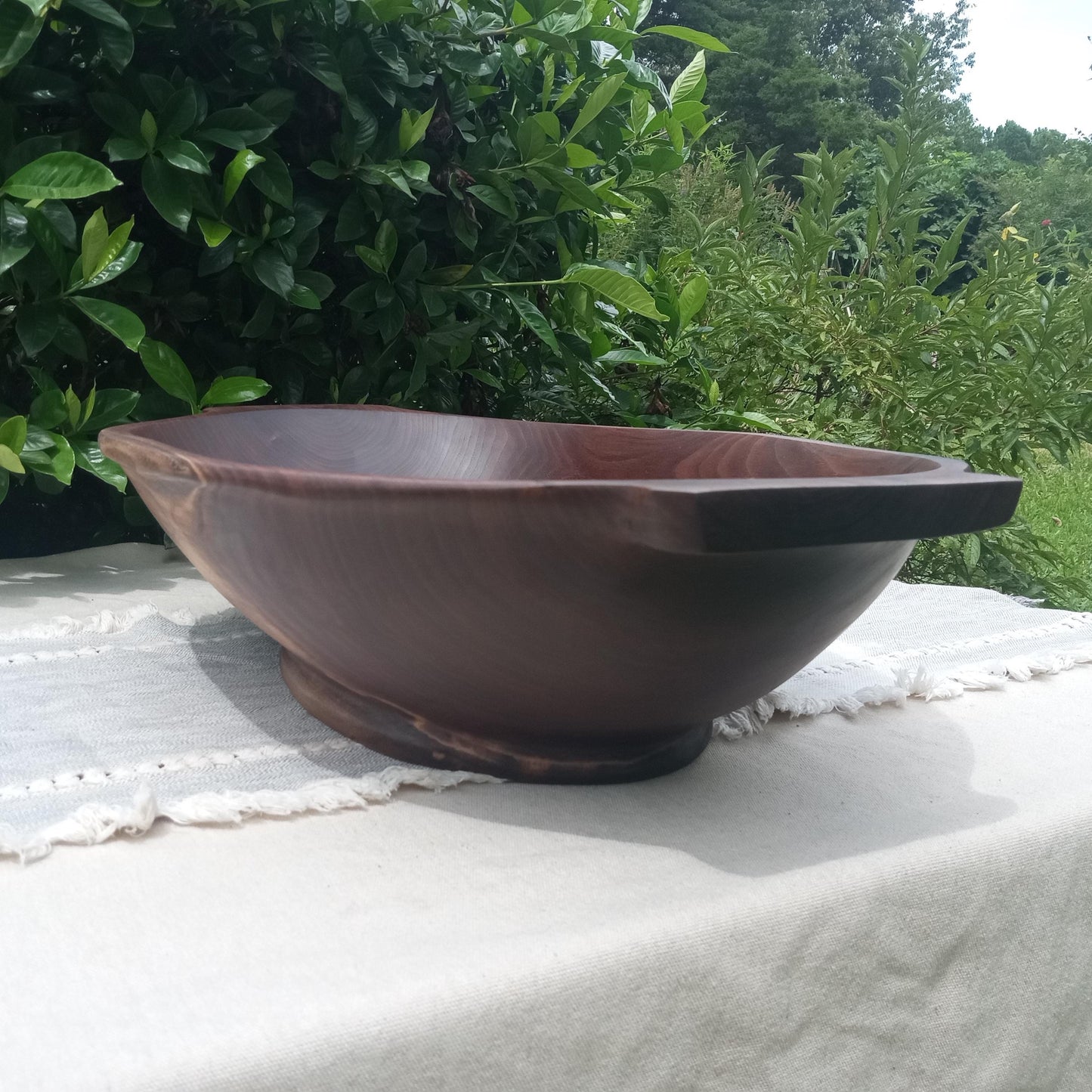 23" Walnut Wood Bowl - Handcrafted Wood Dough Bowl - Large Wooden Serving Bowl - Wood Centerpiece for the Table - Wedding Gift for the Home