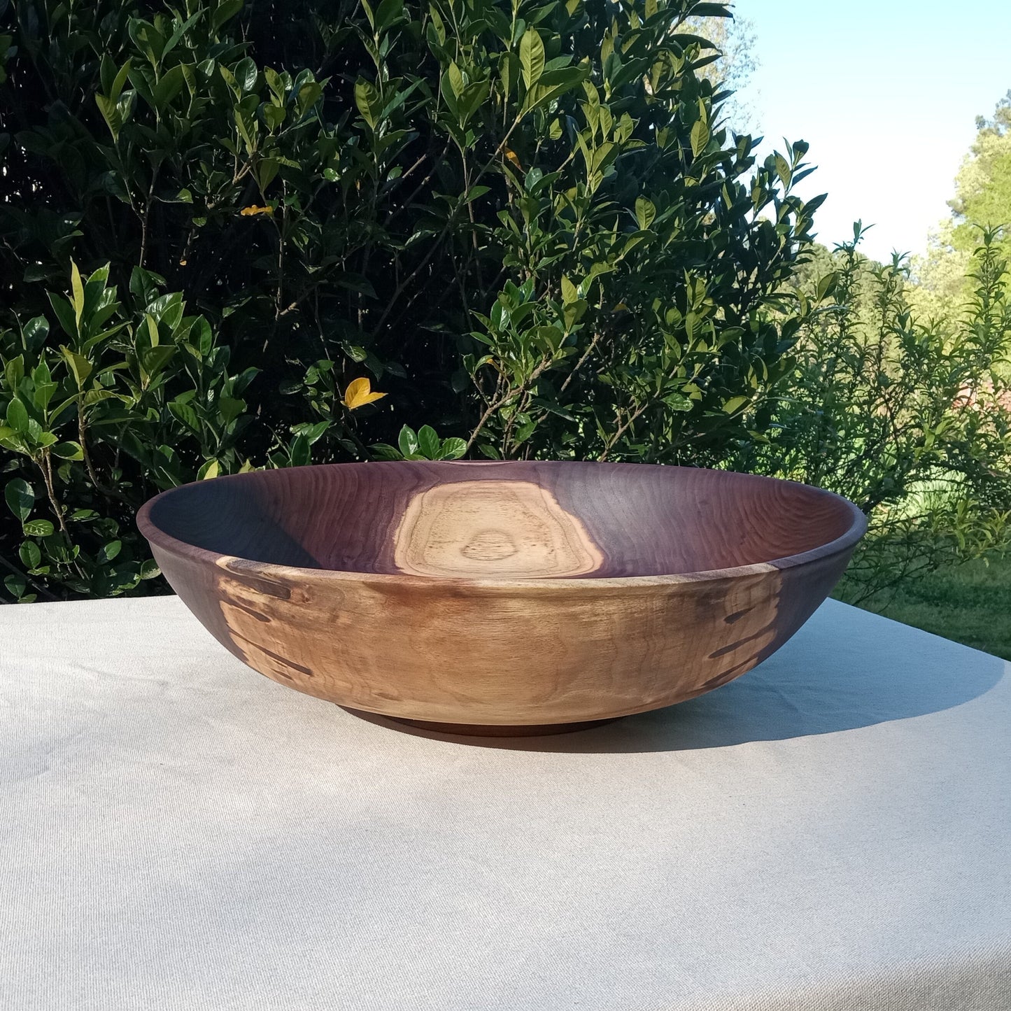 Extra-Large 20" Black Walnut Wood Salad Bowl - Unique Handmade Wooden Serving Bowl - Rare Turned Wood Centerpiece - Oversized OOAK Wood Bowl