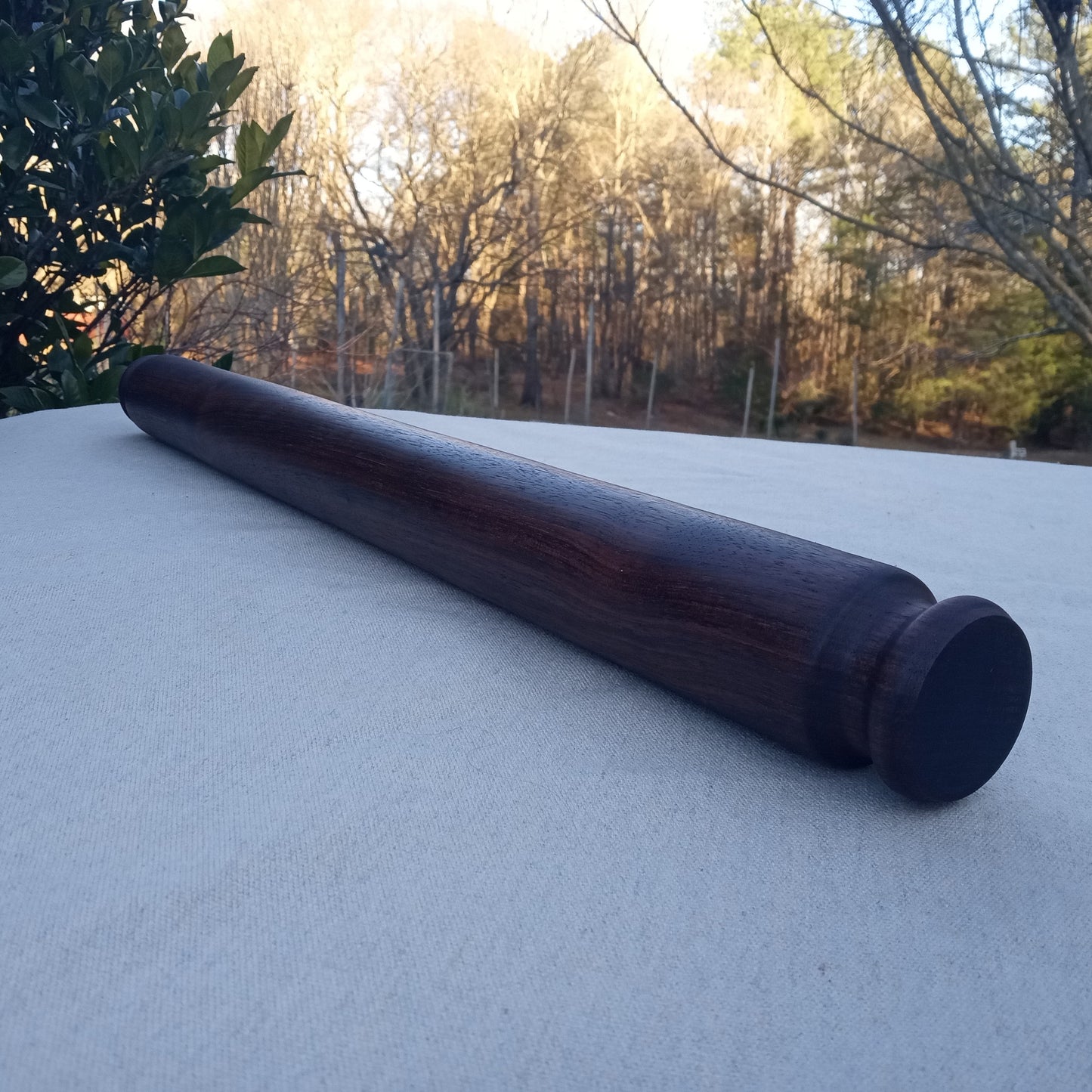 Wooden Rolling Pin Turned from Black Walnut Wood - Gifts for the Baker - Handmade Blunt End Pastry Roller - Functional Kitchen Wall Decor