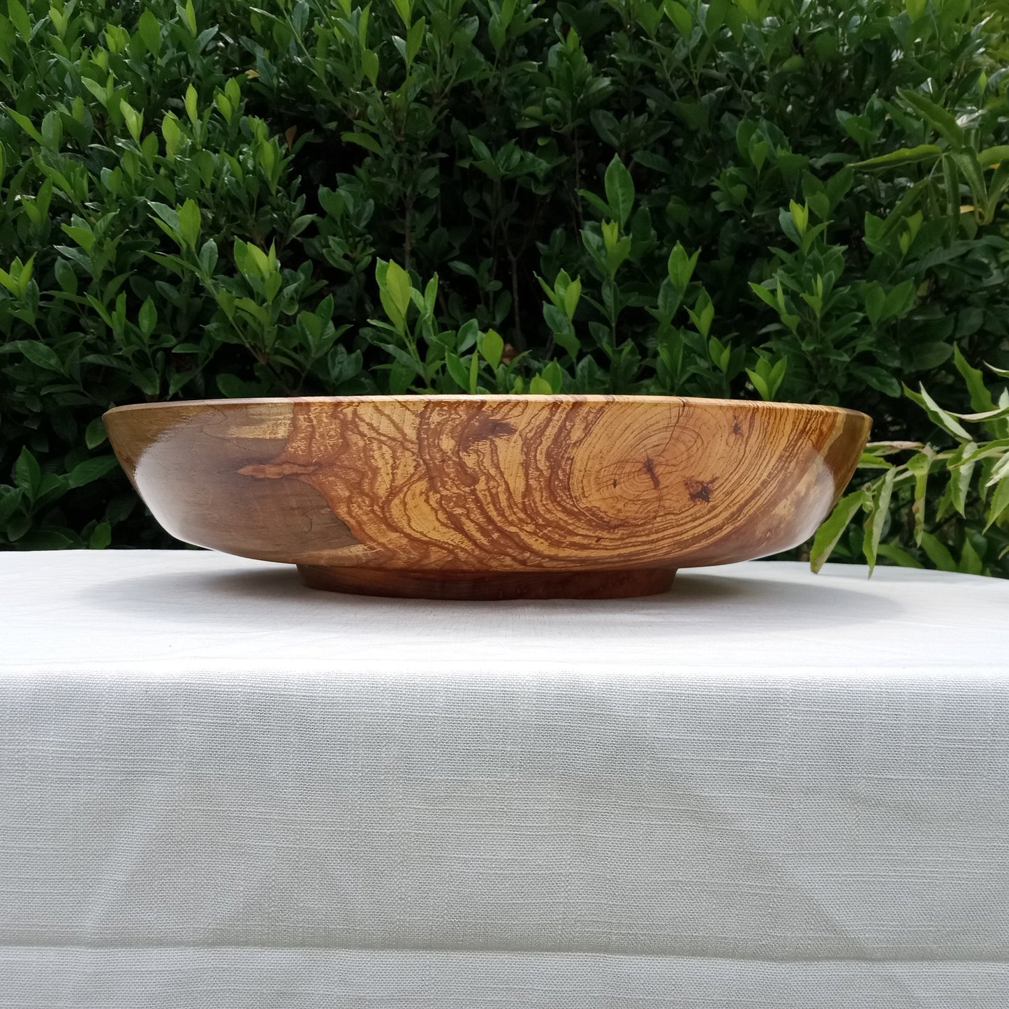 22" Handmade Pecan Wood Burl Bowl - Extra Large Decorative Wooden Centerpiece for Conference Table - Rare Oversized Turned Wood Bowl - Unique Art