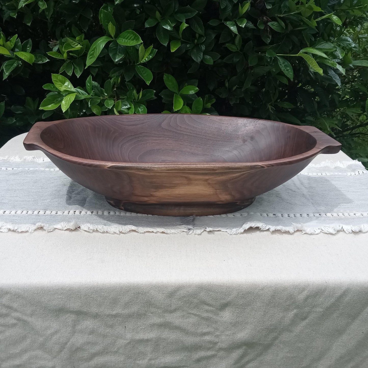 23" Walnut Wood Bowl - Handcrafted Wood Dough Bowl - Large Wooden Serving Bowl - Wood Centerpiece for the Table - Wedding Gift for the Home